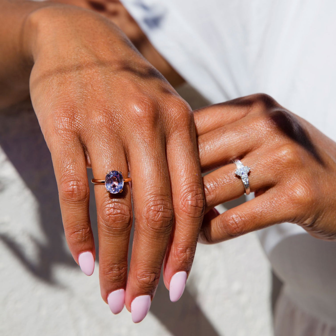 Lyra OOAK Purple Spinel & Baguette Diamond Engagement Ring – ARTEMER